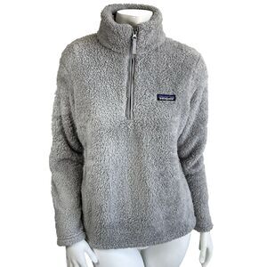 Patagonia Women's Los Gatos Fleece 1/4-Zip Fuzzy Pullover Jacket Salt Grey S